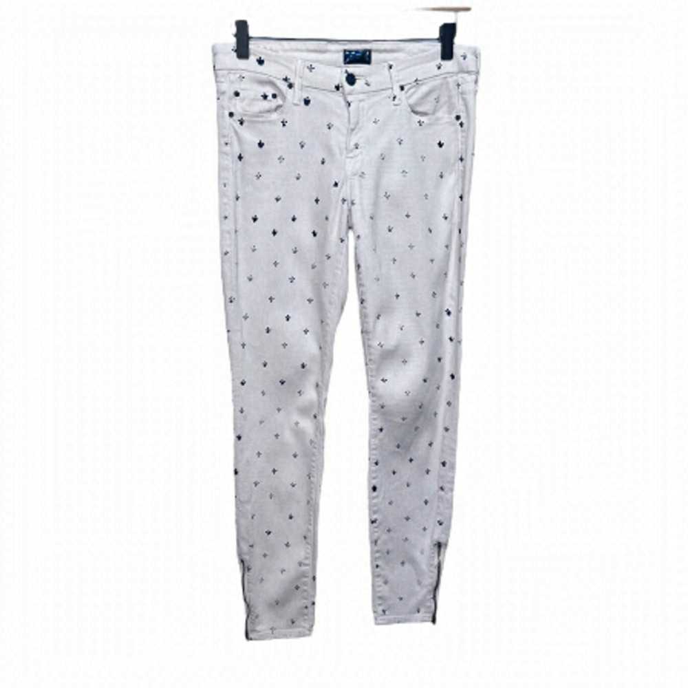 Mother The Looker Ankle Zip Fleur de Love Size 27